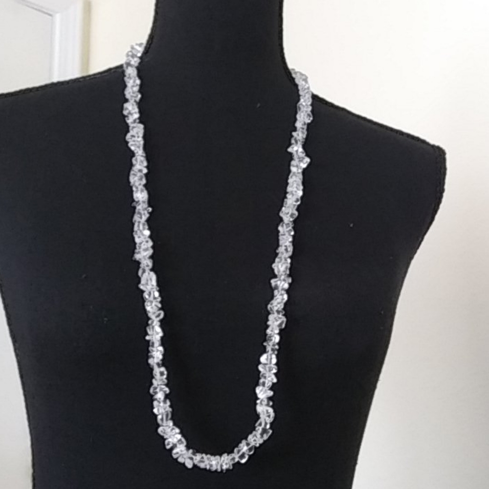 💎Clear Natural Quartz 34" Necklace